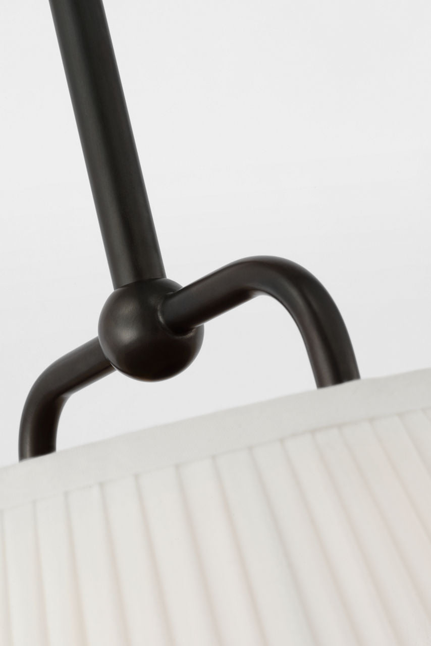 Serrato 14" Hanging Shade | Bronze | Silk Pleat Shade