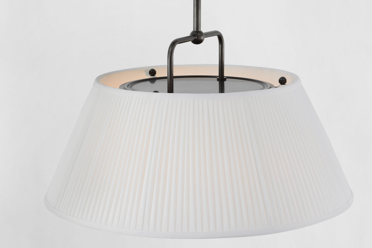 Serrato 14" Hanging Shade | Bronze | Silk Pleat Shade