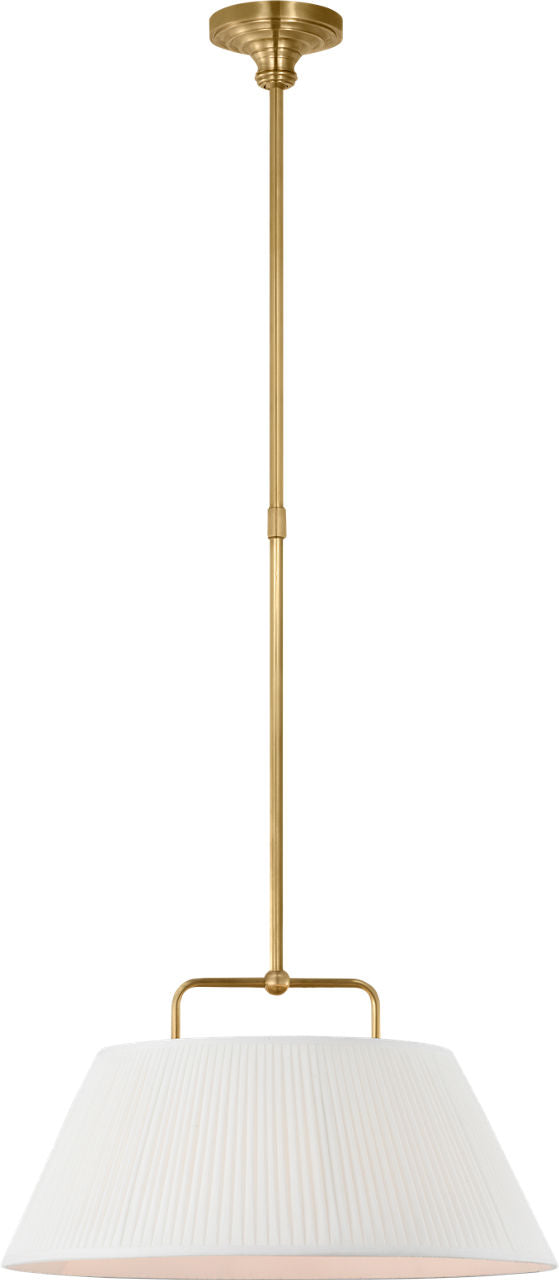 Serrato 14" Hanging Shade | Hand-Rubbed Antique Brass | Silk Pleat Shade