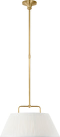 Serrato 14" Hanging Shade | Hand-Rubbed Antique Brass | Silk Pleat Shade