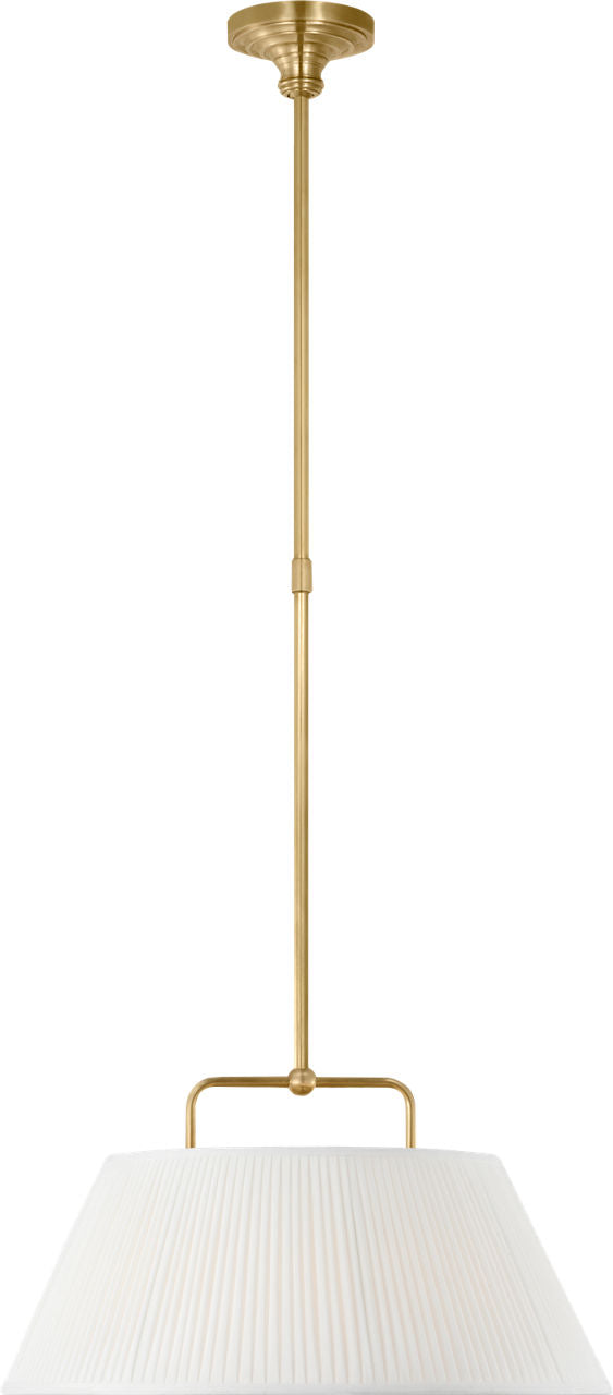 Serrato 14" Hanging Shade | Hand-Rubbed Antique Brass | Silk Pleat Shade