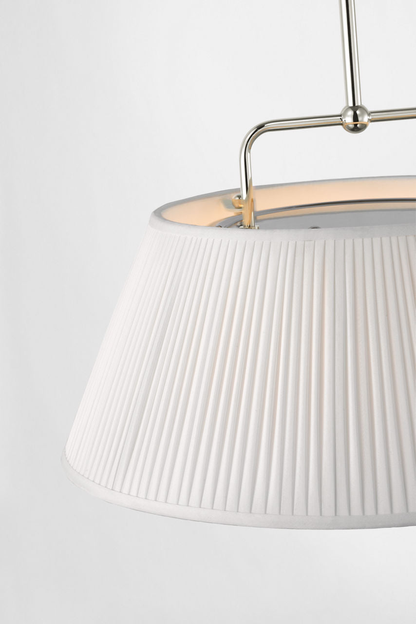 Serrato 14" Hanging Shade | Polished Nickel | Silk Pleat Shade
