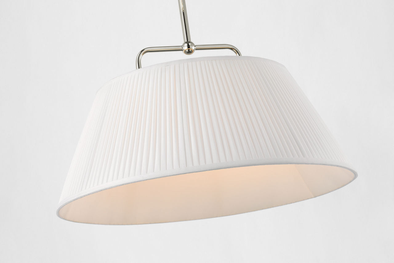 Serrato 14" Hanging Shade | Polished Nickel | Silk Pleat Shade