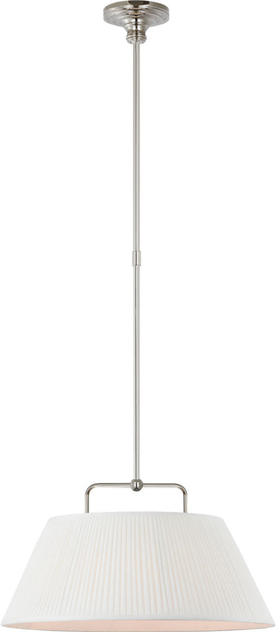 Serrato 14" Hanging Shade | Polished Nickel | Silk Pleat Shade