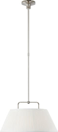 Serrato 14" Hanging Shade | Polished Nickel | Silk Pleat Shade