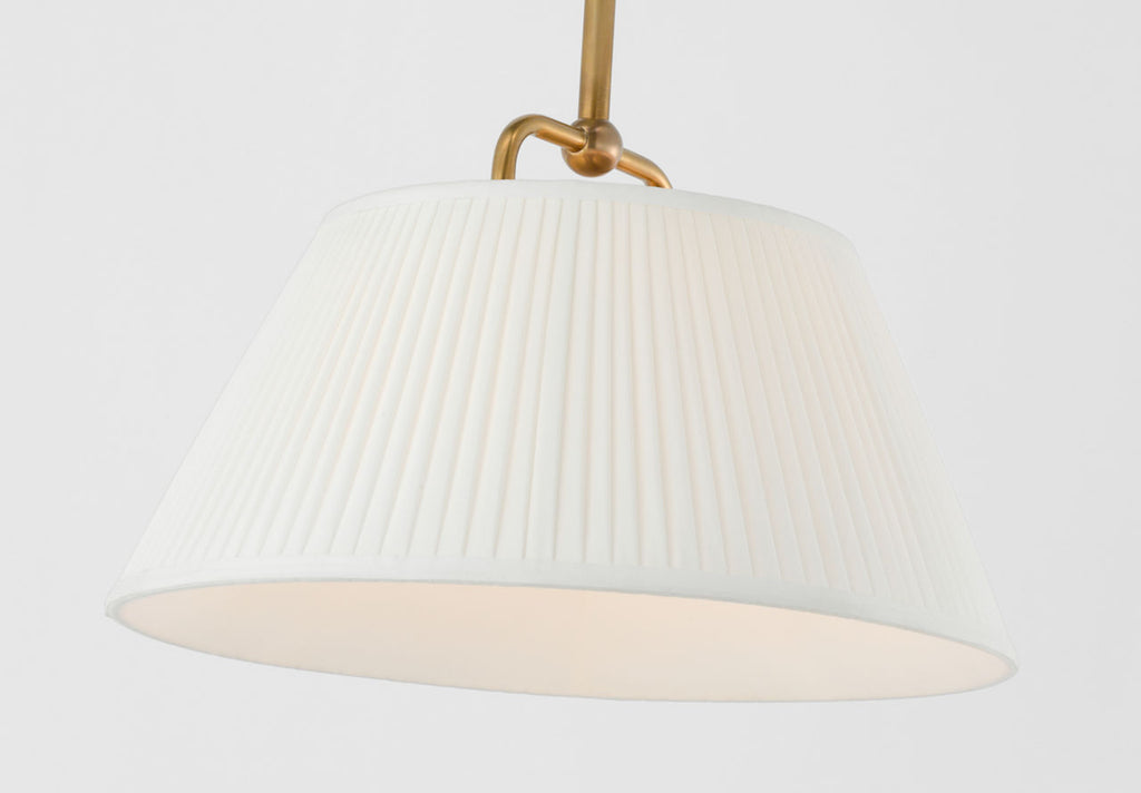 Serrato 20" Hanging Shade | Hand-Rubbed Antique Brass | Silk Pleat Shade