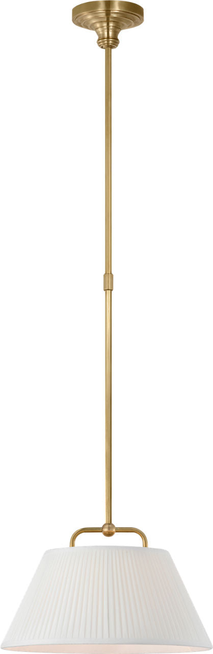 Serrato 20" Hanging Shade | Hand-Rubbed Antique Brass | Silk Pleat Shade