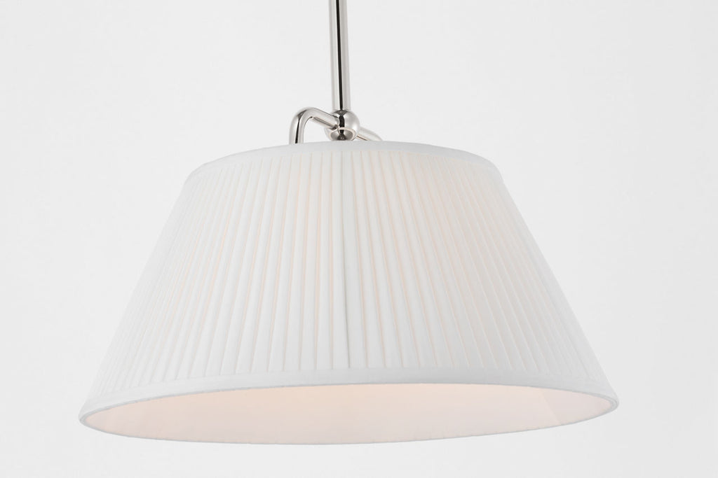 Serrato 20" Hanging Shade | Polished Nickel | Silk Pleat Shade