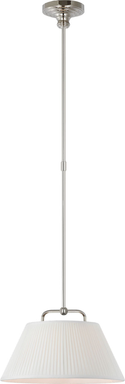 Serrato 14" Hanging Shade | Polished Nickel | Silk Pleat Shade