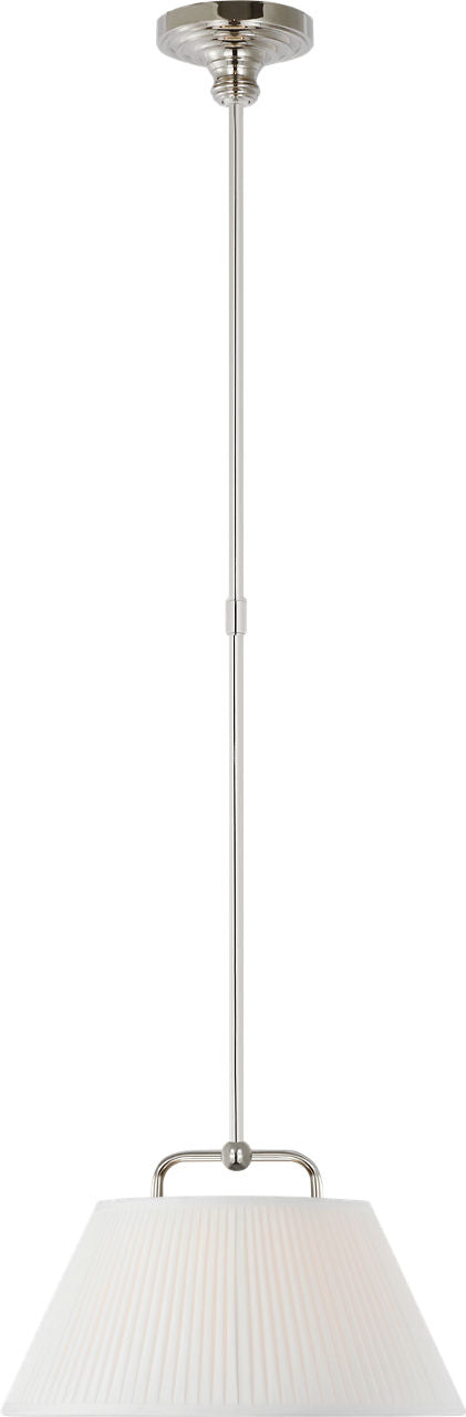 Serrato 14" Hanging Shade | Polished Nickel | Silk Pleat Shade