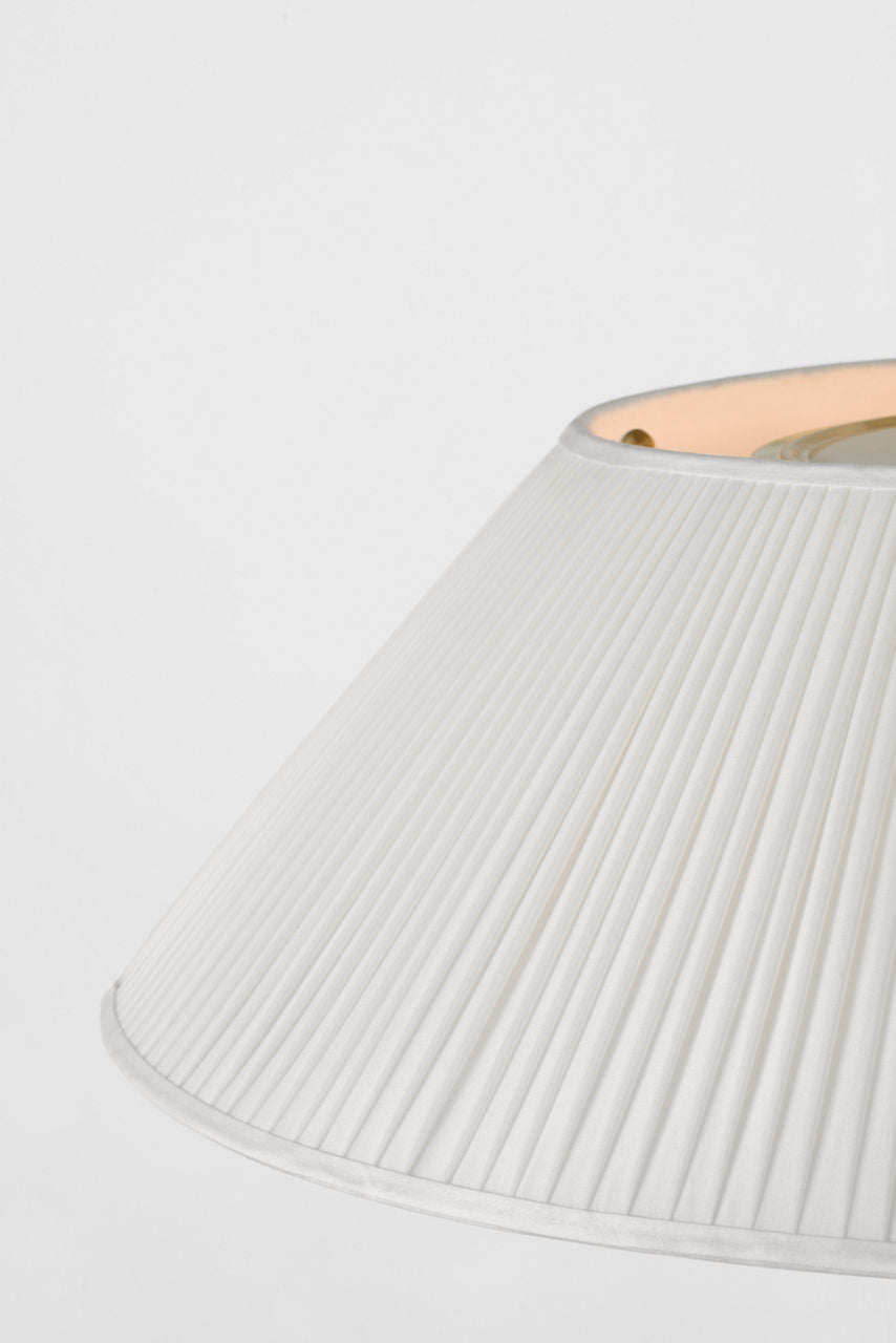 Serrato 33" Hanging Shade | Hand-Rubbed Antique Brass | Silk Pleat Shade