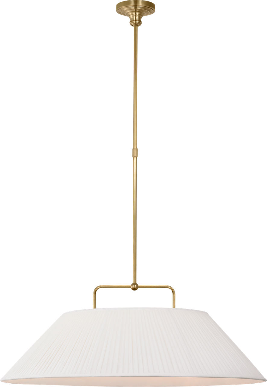 Serrato 33" Hanging Shade | Hand-Rubbed Antique Brass | Silk Pleat Shade