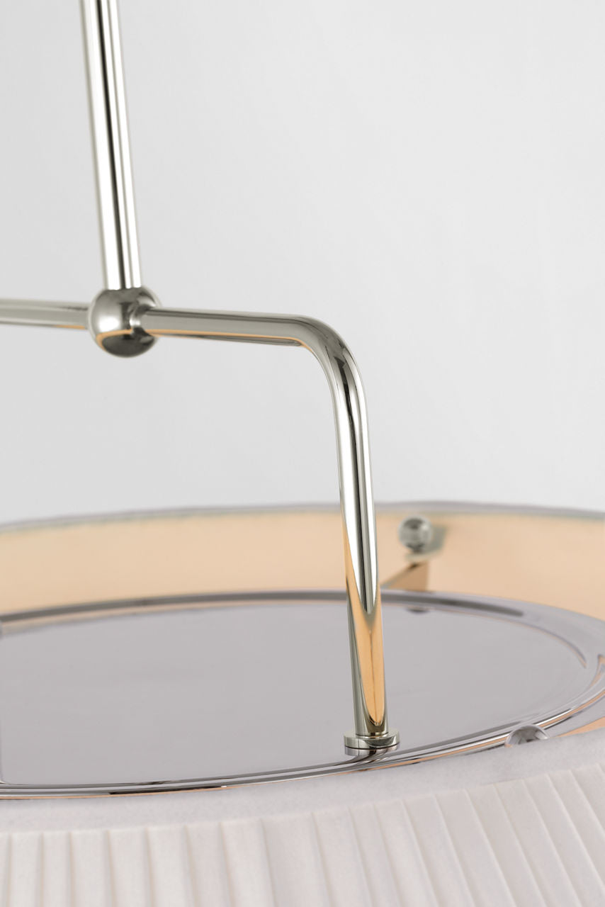 Serrato 33" Hanging Shade | Polished Nickel | Silk Pleat Shade