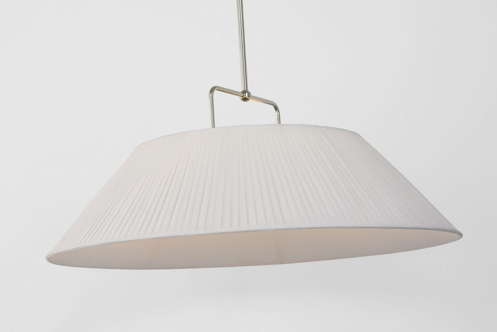 Serrato 33" Hanging Shade | Polished Nickel | Silk Pleat Shade