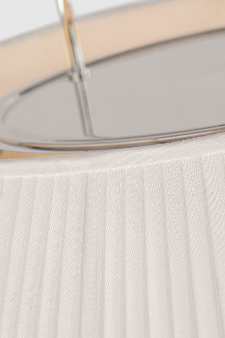 Serrato 33" Hanging Shade | Polished Nickel | Silk Pleat Shade