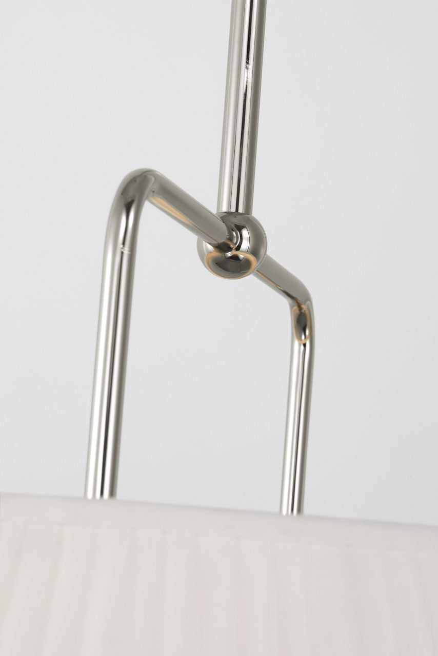 Serrato 33" Hanging Shade | Polished Nickel | Silk Pleat Shade