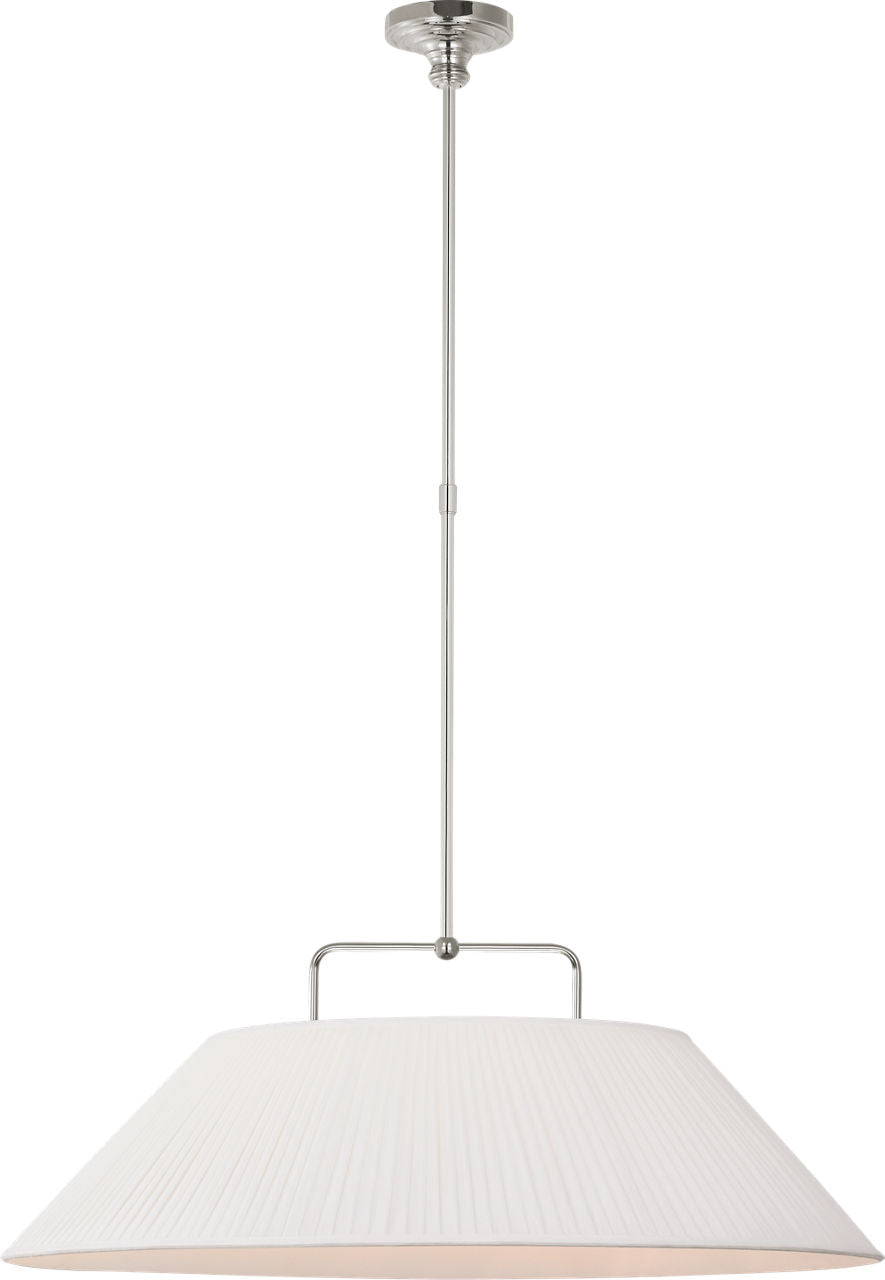 Serrato 33" Hanging Shade | Polished Nickel | Silk Pleat Shade