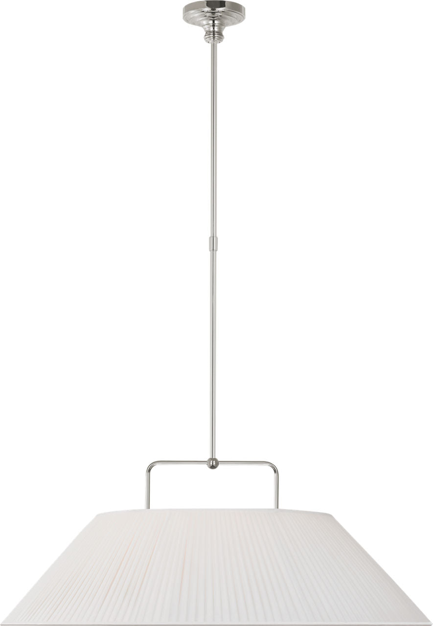 Serrato 33" Hanging Shade | Polished Nickel | Silk Pleat Shade