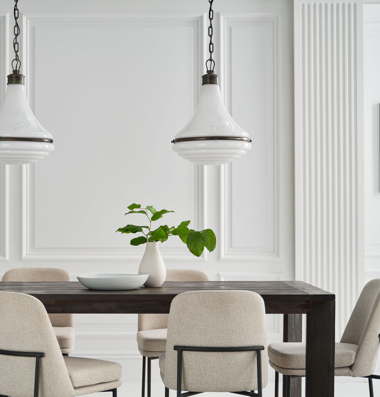 Wesley 15" Pendant | Bronze | Verdigris Highlights | White Glass