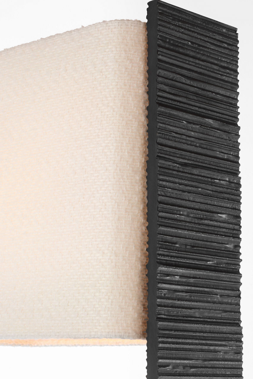 Fumar 55" Statement Floor Lamp | Ridged Carbon | BouclÃ© Shade