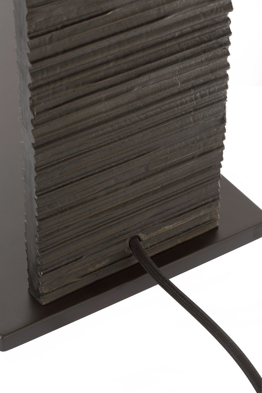 Fumar 55" Statement Floor Lamp | Ridged Carbon | BouclÃ© Shade