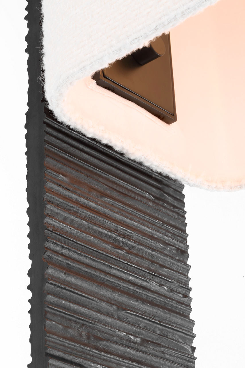 Fumar 55" Statement Floor Lamp | Ridged Carbon | BouclÃ© Shade