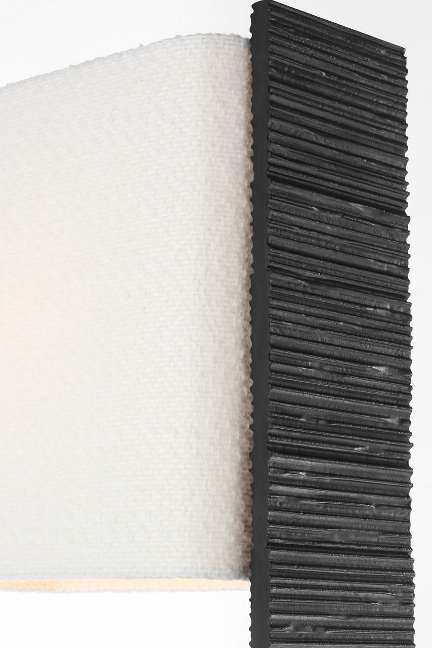 Fumar 55" Statement Floor Lamp | Ridged Carbon | BouclÃ© Shade