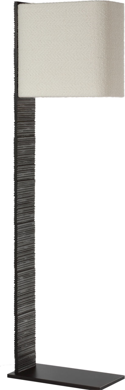 Fumar 55" Statement Floor Lamp | Ridged Carbon | BouclÃ© Shade