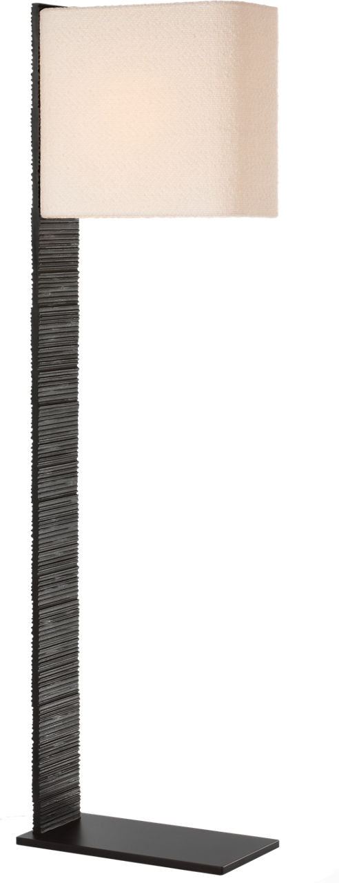 Fumar 55" Statement Floor Lamp | Ridged Carbon | BouclÃ© Shade