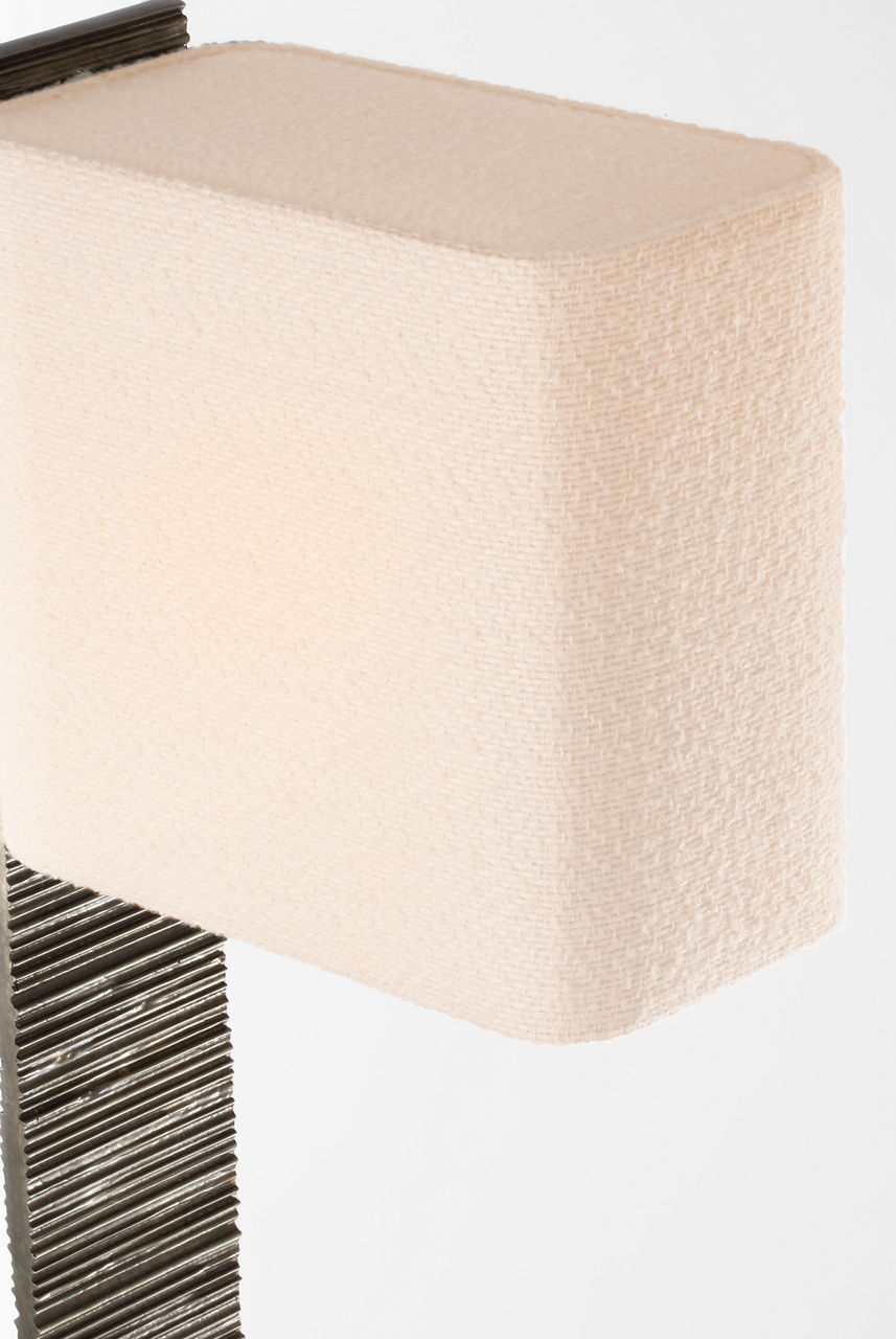 Fumar 55" Statement Floor Lamp | Ridged Graphite | BouclÃ© Shade
