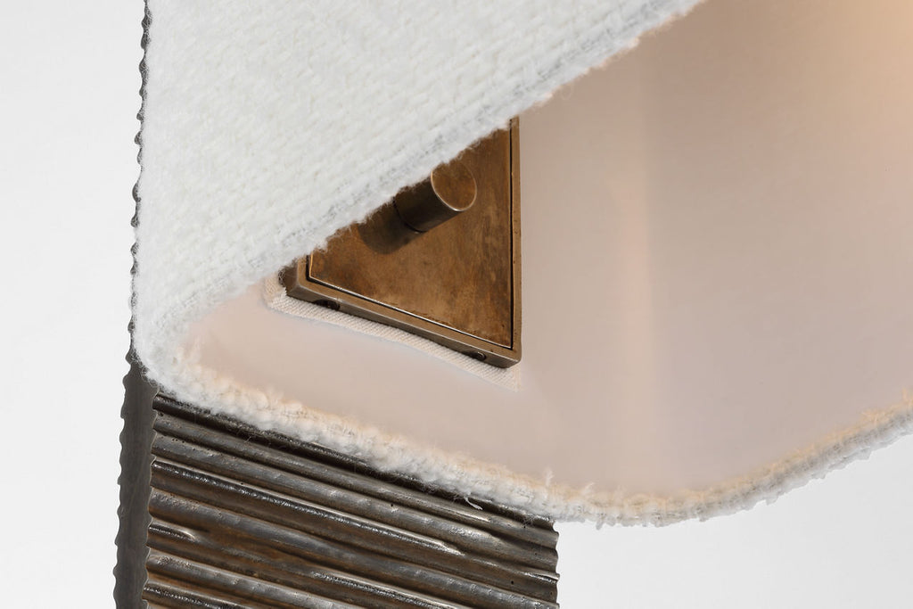 Fumar 55" Statement Floor Lamp | Ridged Graphite | BouclÃ© Shade