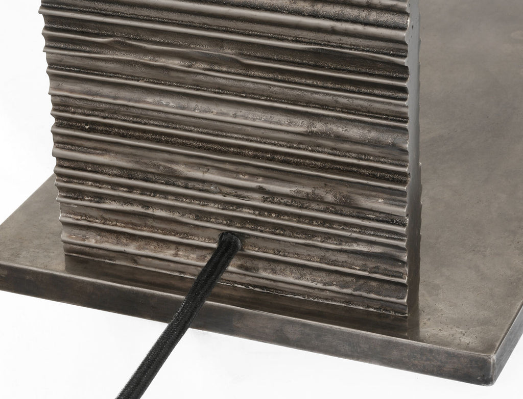 Fumar 55" Statement Floor Lamp | Ridged Graphite | BouclÃ© Shade