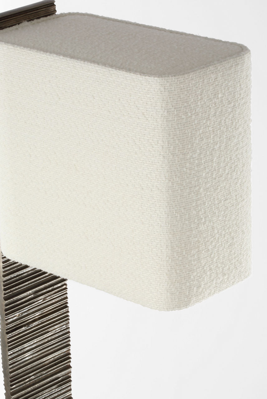 Fumar 55" Statement Floor Lamp | Ridged Graphite | BouclÃ© Shade