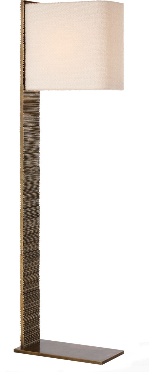 Fumar 55" Statement Floor Lamp | Ridged Tombac | BouclÃ© Shade