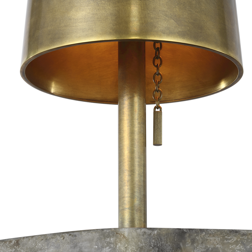 Runia 49" Sculpted Side Table Floor Lamp | Eclipse | Mottled Brass