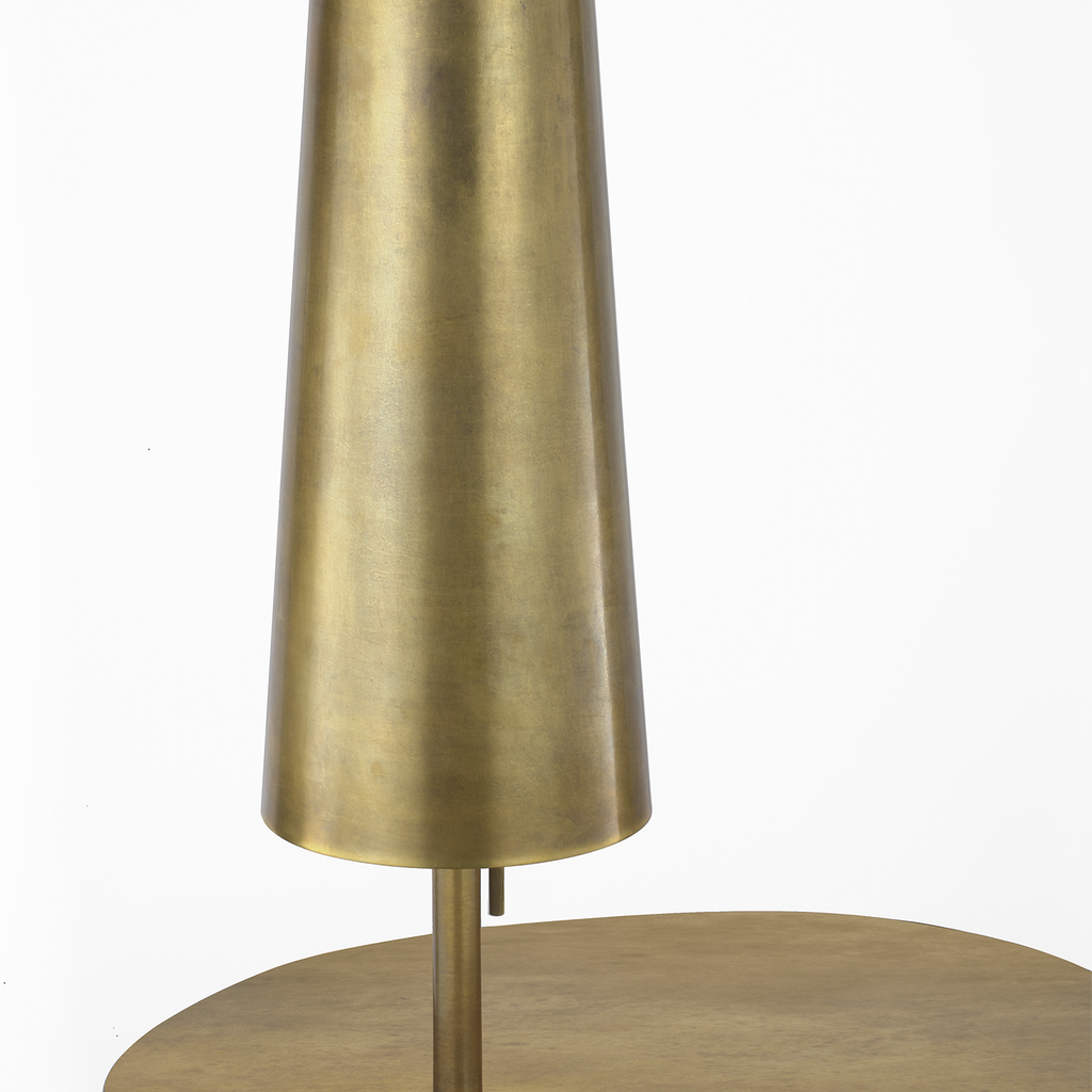 Runia 49" Sculpted Side Table Floor Lamp | Eclipse | Mottled Brass