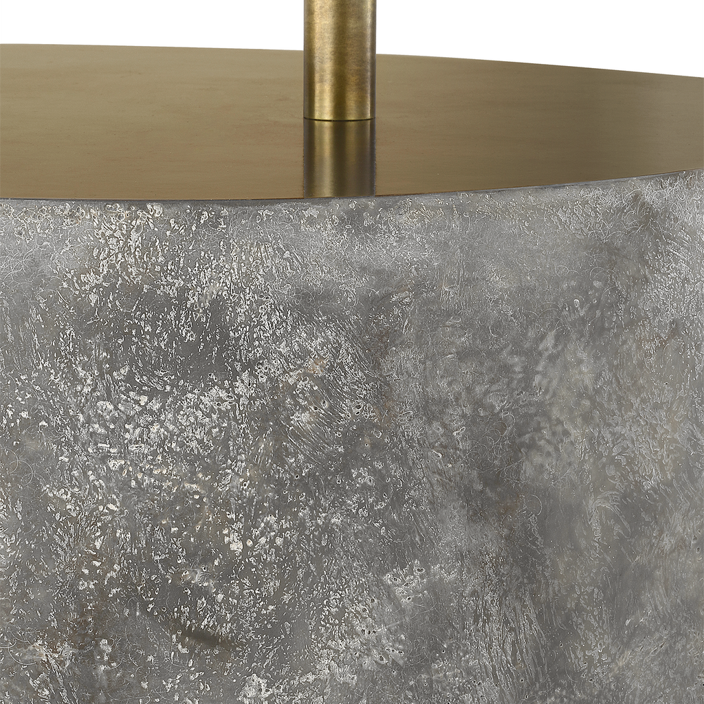 Runia 49" Sculpted Side Table Floor Lamp | Eclipse | Mottled Brass