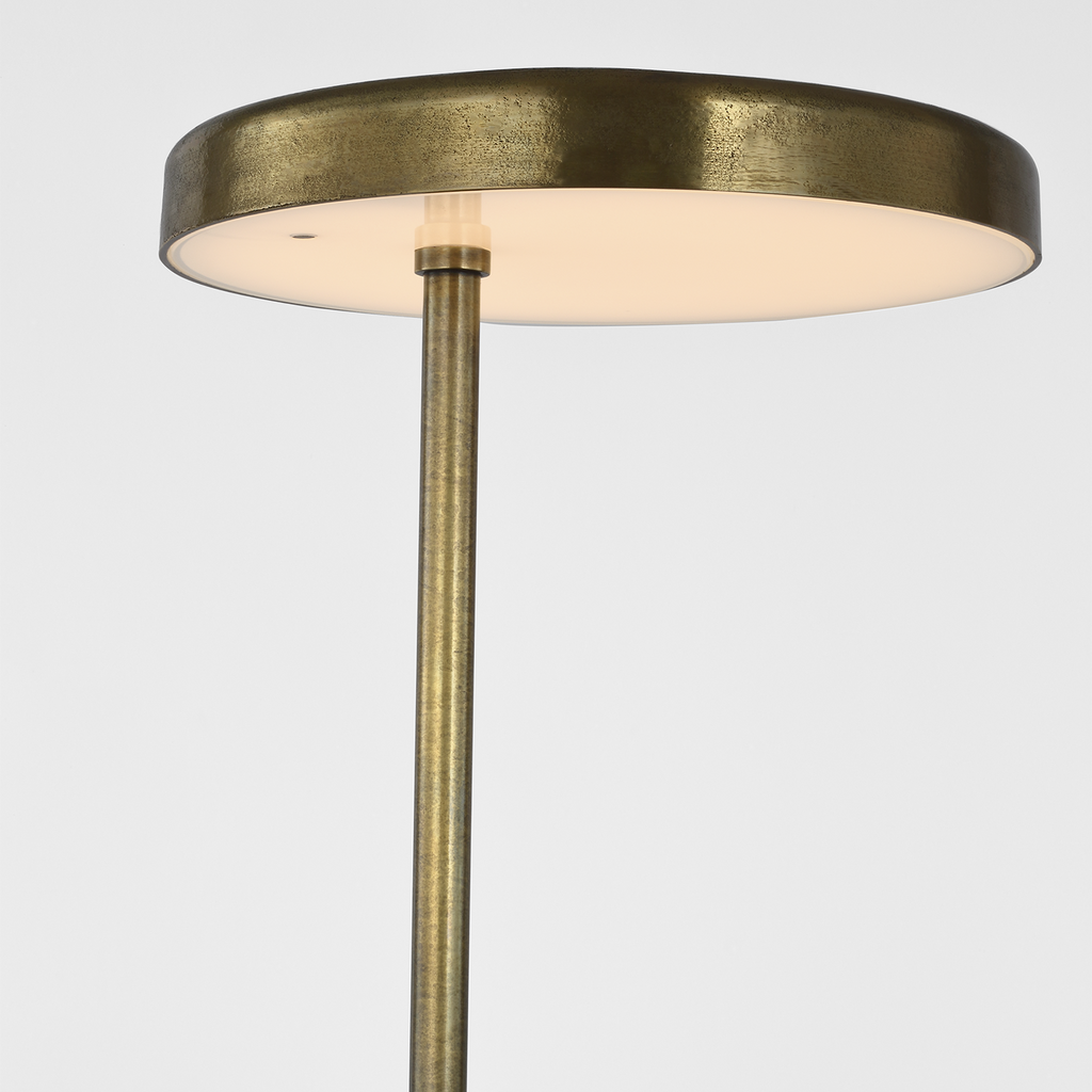Lega 36" Sculpted Side Table Reading Floor Lamp | Eclipse | Museum Brass