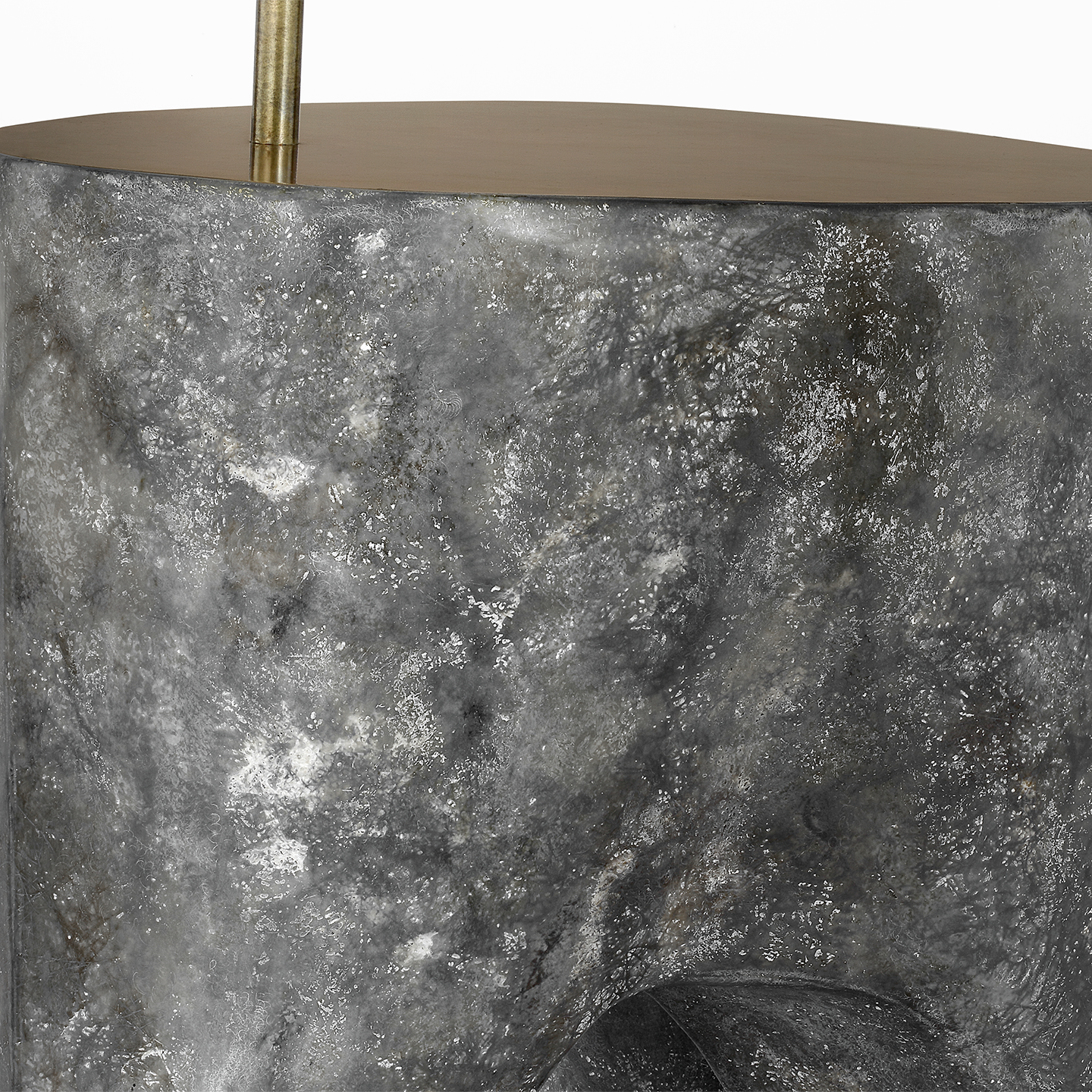 Lega 36" Sculpted Side Table Reading Floor Lamp | Eclipse | Museum Brass