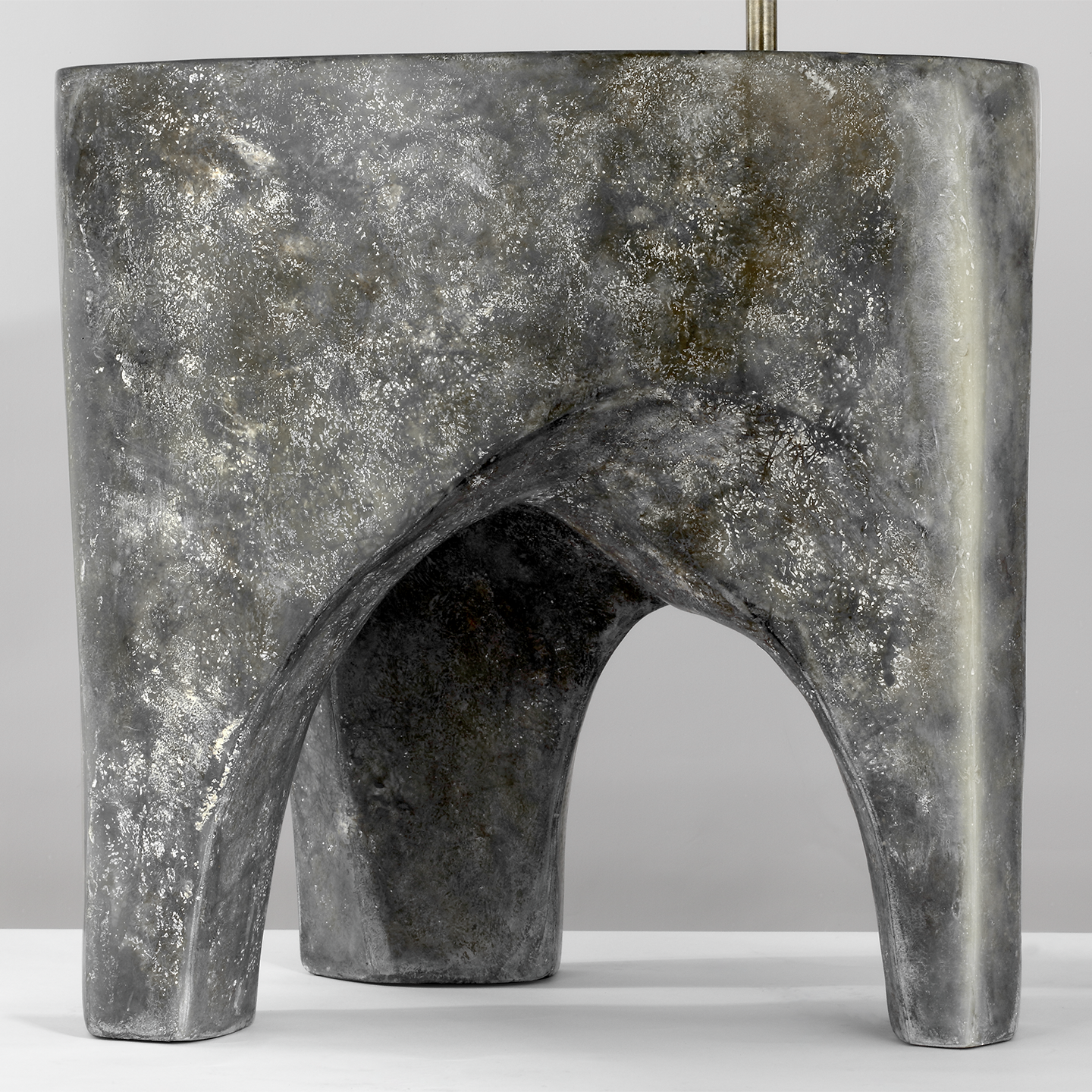 Lega 36" Sculpted Side Table Reading Floor Lamp | Eclipse | Museum Brass
