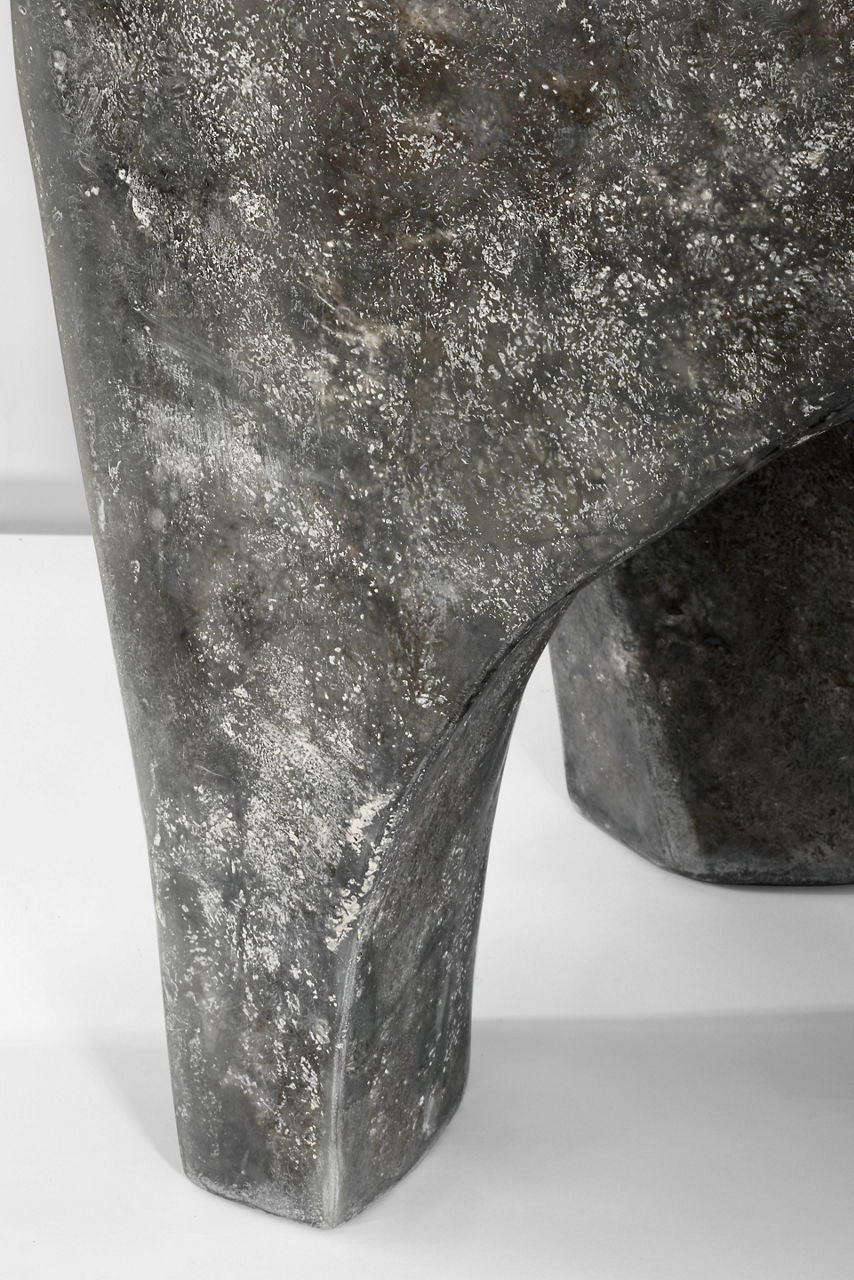 Lega 36" Sculpted Side Table Reading Floor Lamp | Eclipse | Museum Brass