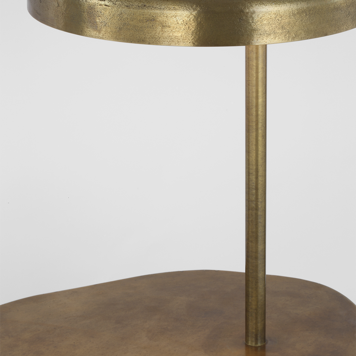 Lega 36" Sculpted Side Table Reading Floor Lamp | Eclipse | Museum Brass