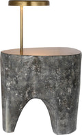 Lega 36" Sculpted Side Table Reading Floor Lamp | Eclipse | Museum Brass