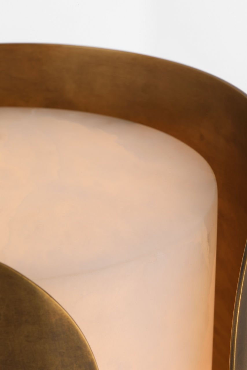 Armise 14" Sconce | Mottled Brass | Alabaster