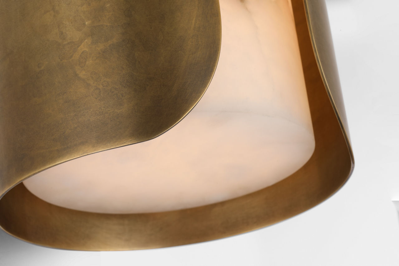 Armise 14" Sconce | Mottled Brass | Alabaster