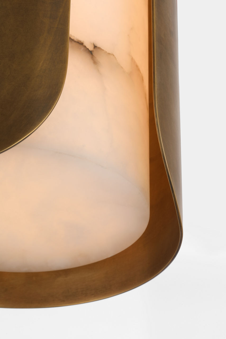 Armise 14" Sconce | Mottled Brass | Alabaster