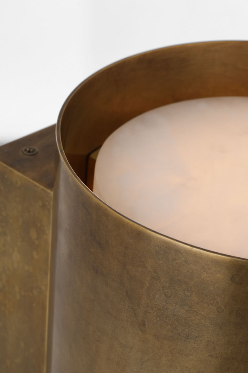 Armise 14" Sconce | Mottled Brass | Alabaster