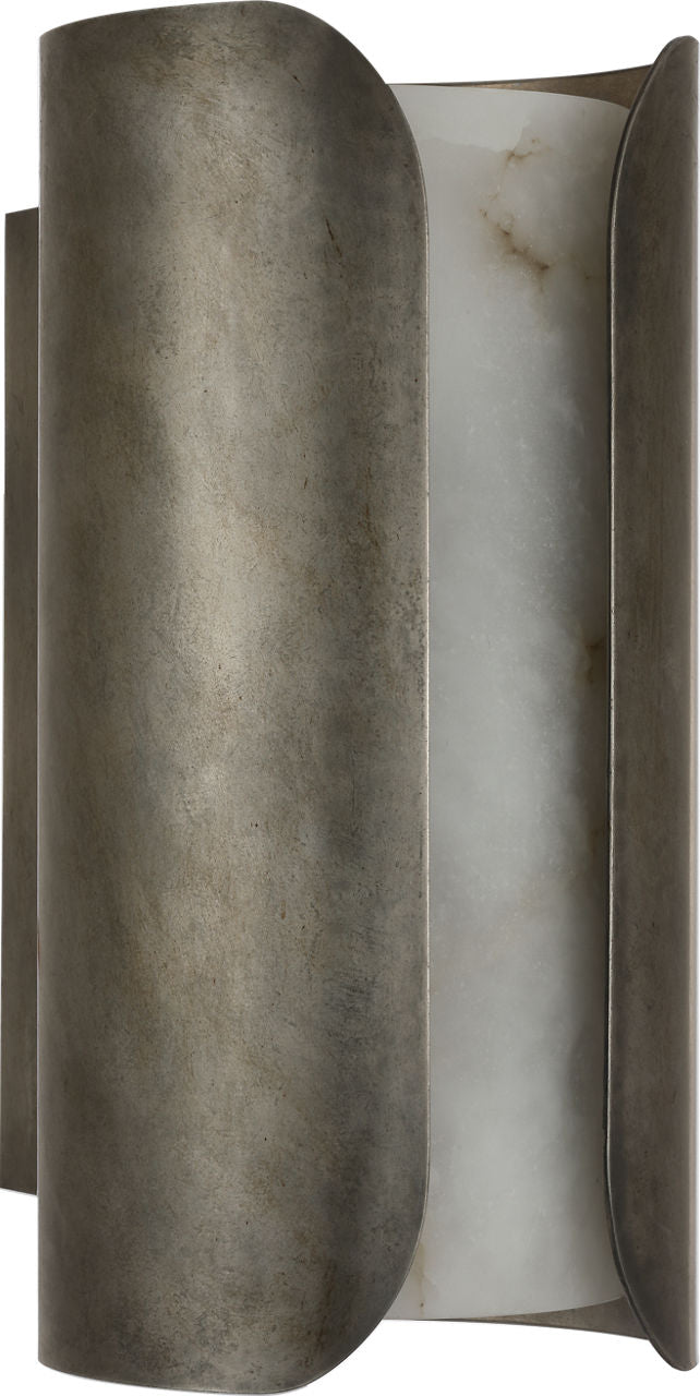 Armise 14" Sconce | Mottled Pewter | Alabaster