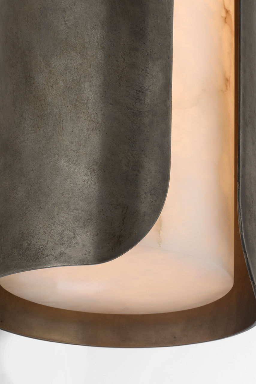 Armise 14" Sconce | Mottled Pewter | Alabaster