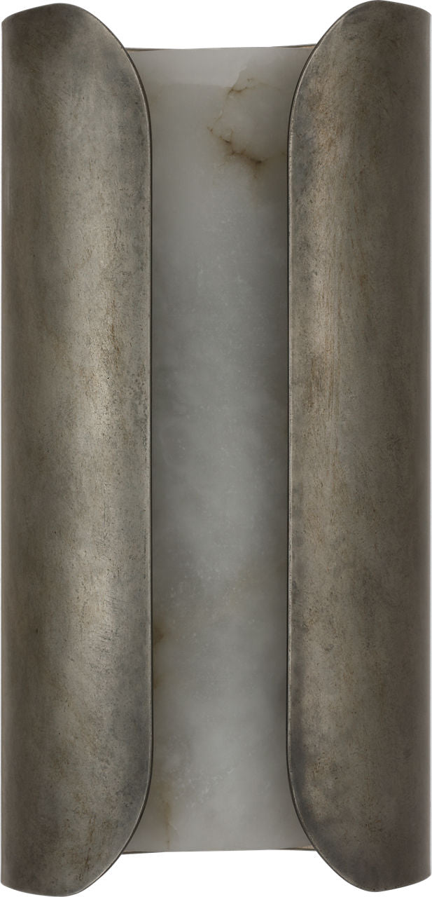 Armise 14" Sconce | Mottled Pewter | Alabaster